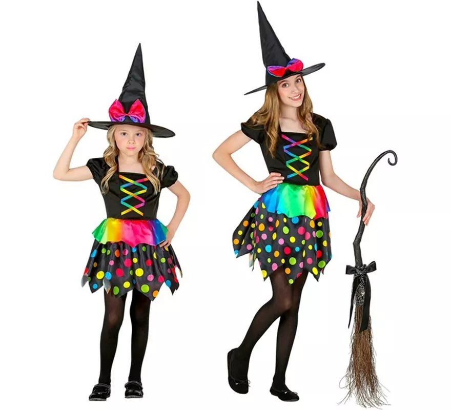 Disfraz de Brujita multicolor para niña
