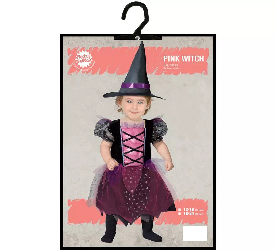 Disfraz de Brujita rosa y negro para bebé