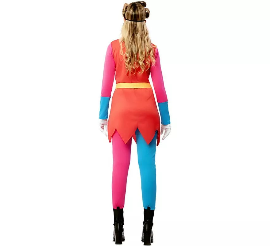 Translation missing: it.Disfraz de Bufona multicolor con antifaz para mujer