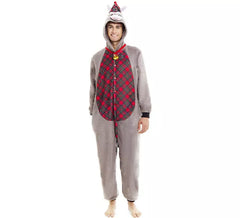 Adult Christmas Tartan Hooded Donkey Costume