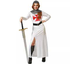 Crusaders knight costume white dress for women