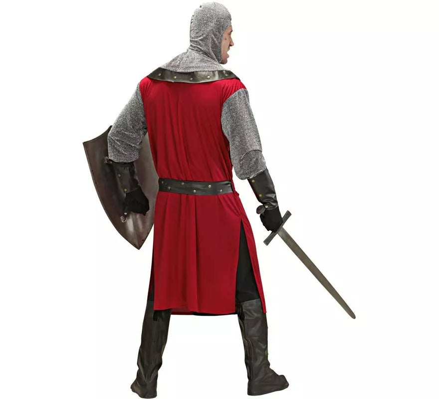 Disfraz de Caballero Época oscura rojo para hombre