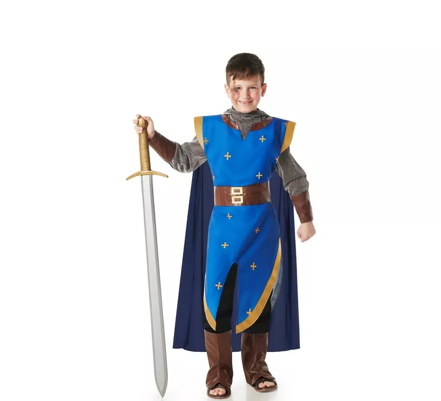 Disfraz de Caballero Medieval azul para niño