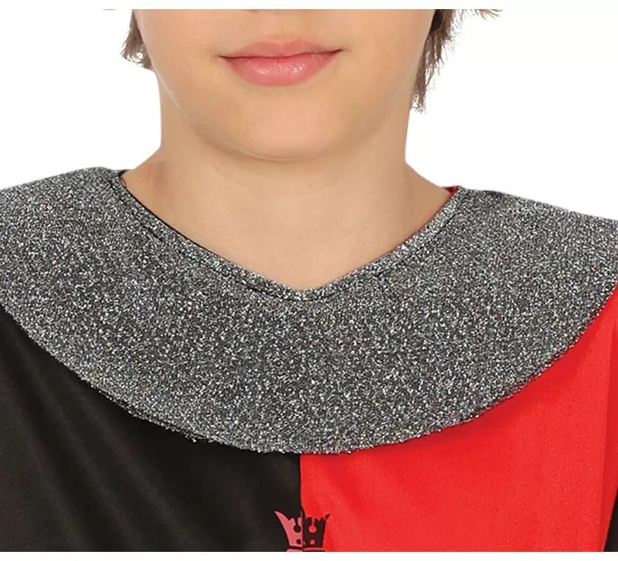 Disfraz de Caballero Medieval rojo y negro para niño