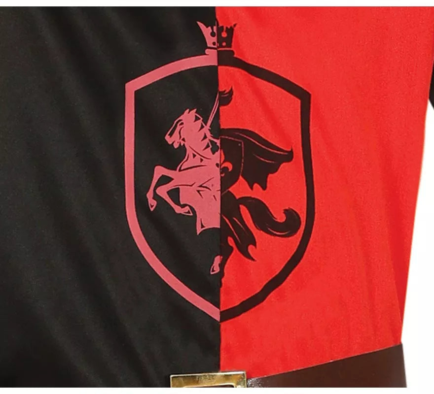 Disfraz de Caballero Medieval rojo y negro para niño