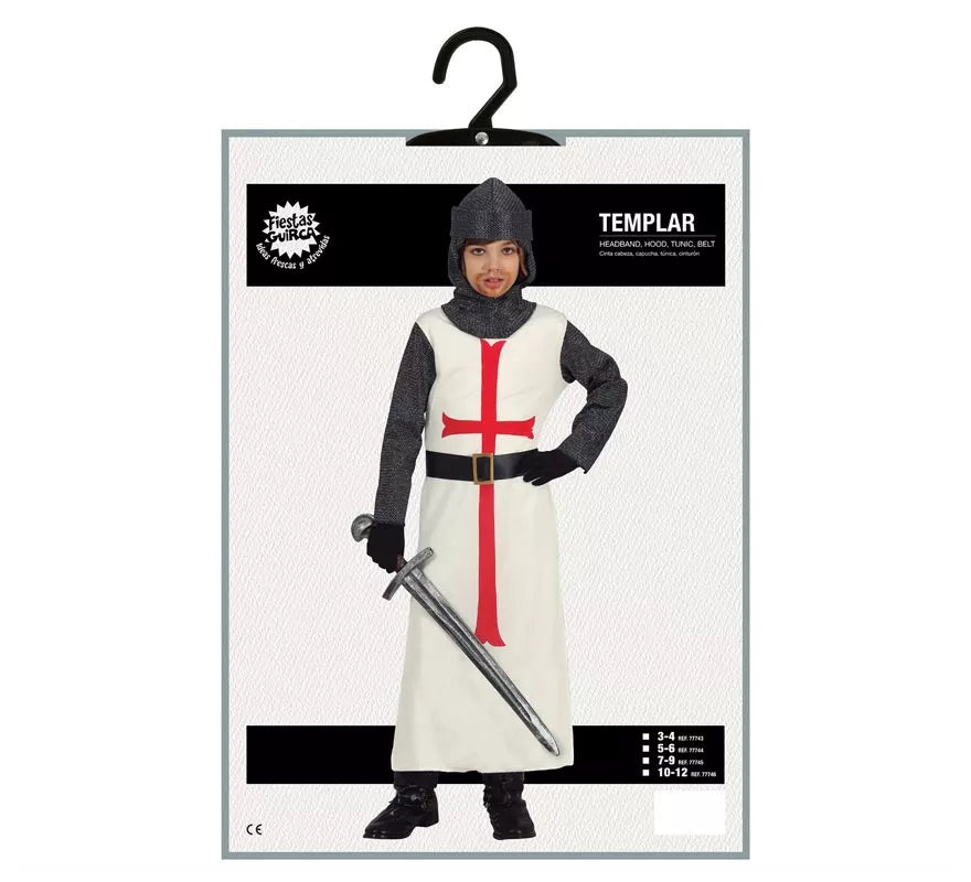Translation missing: en.Disfraz de Caballero Templario Blanco para niño