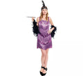 Disfraz de Cabaret Morado Brillante para mujer