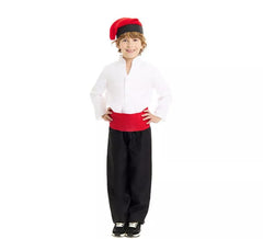 Black and white Caganer costume with sash for children