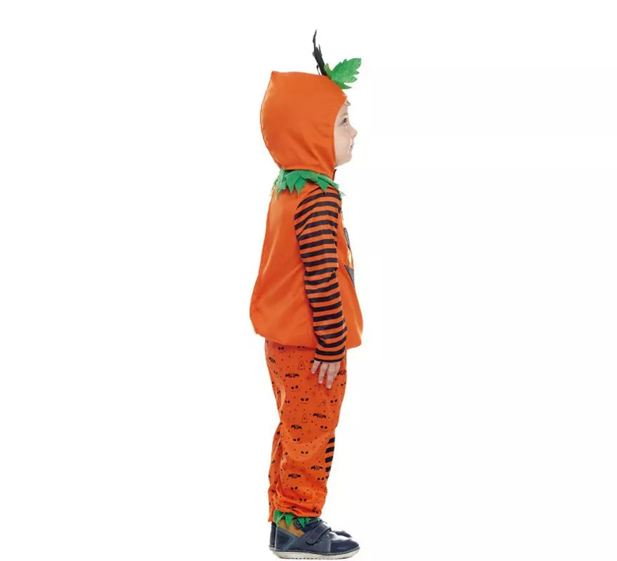 Translation missing: en.Disfraz de Calabaza a rayas con gorro para bebé y niños