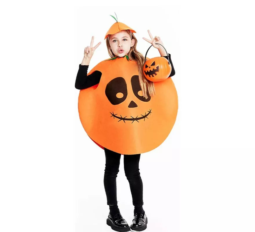Disfraz de Calabaza circular con gorro para niños