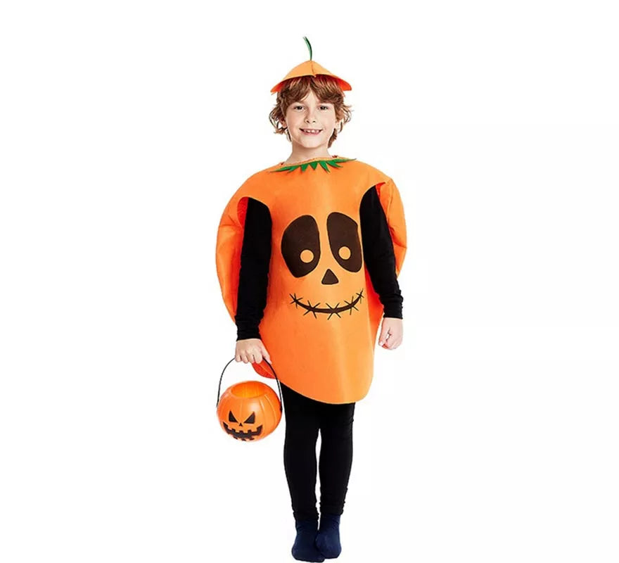 Disfraz de Calabaza circular con gorro para niños