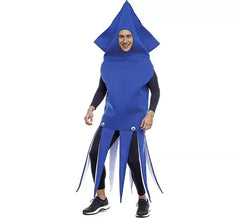 Navy Blue Squid Costume for Adults