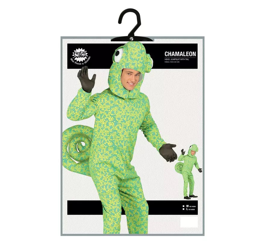 Disfraz de Camaleón verde moteado para hombre