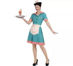 50s Blue Waitress Costume for Women