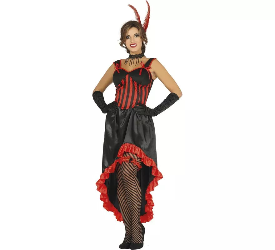 Translation missing: en.Disfraz de Can Can rojo y negro para mujer