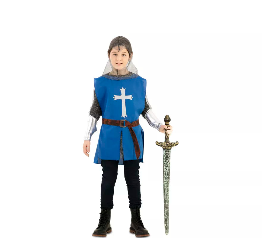 Translation missing: en.Disfraz de Capa Guerrero Medieval Azul para niños