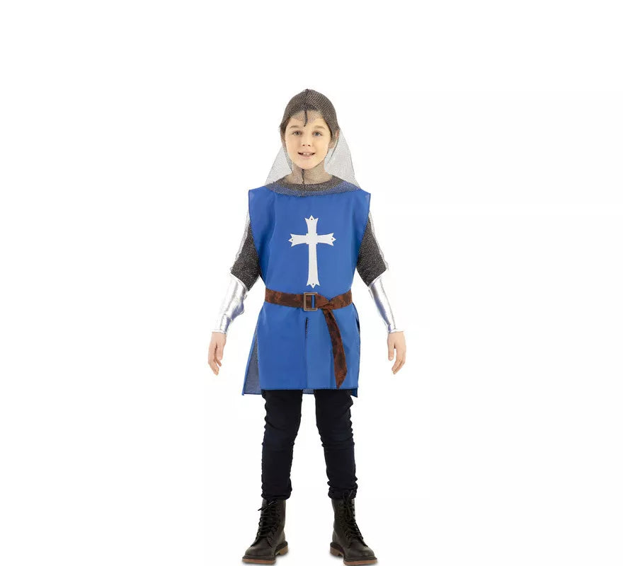 Disfraz de Capa Guerrero Medieval Azul para niños