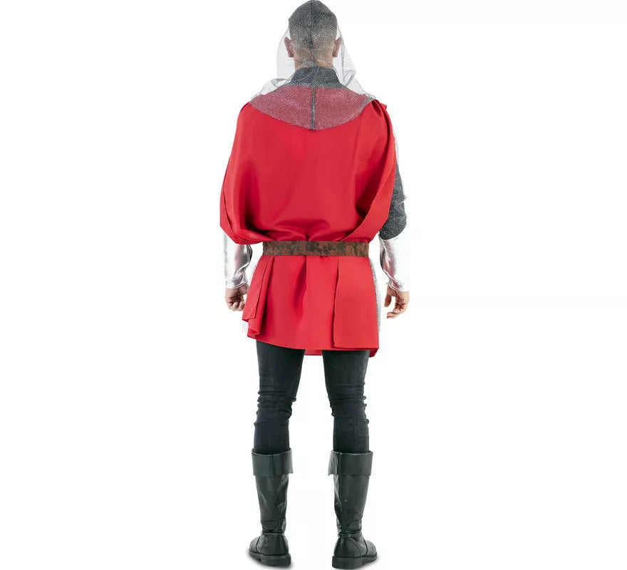 Disfraz de Capa Guerrero Medieval Roja para hombre