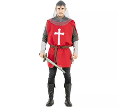Red Medieval Warrior Cape Costume for Men