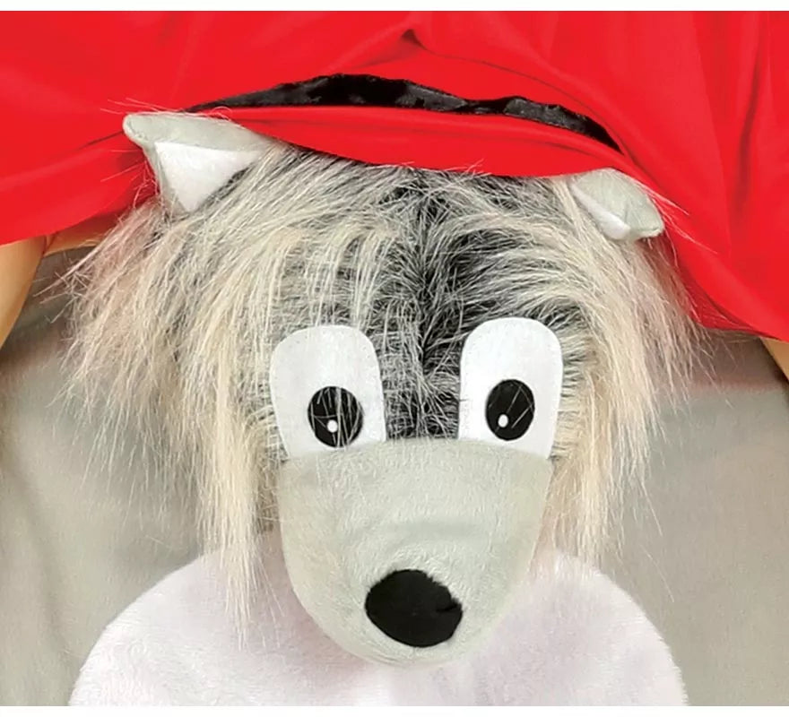 Disfraz de Caperucita Roja a hombros de Lobo para adultos
