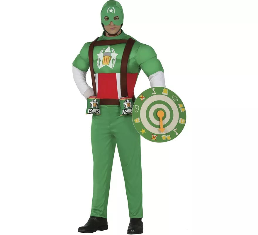 Translation missing: en.Disfraz de Capitán Cerveza Verde para hombre
