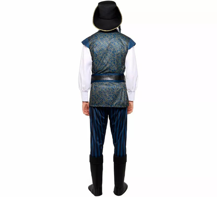 Disfraz de Capitán Pirata azul para hombre