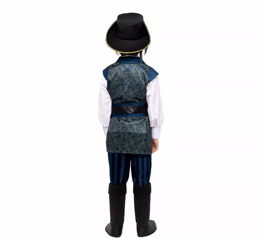 Translation missing: en.Disfraz de Capitán Pirata azul para niño