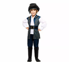 Blue Pirate Captain Costume for Boys