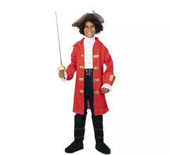Red Pirate Captain Costume with Belt for Boys