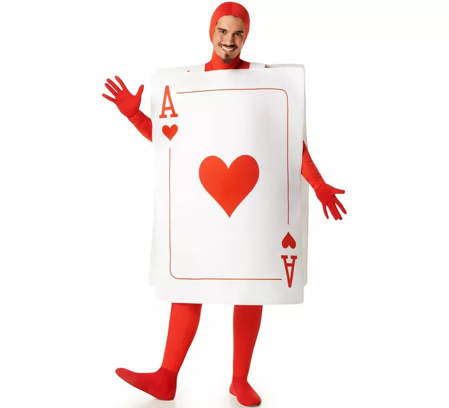Disfraz de Carta As de Corazones para adultos