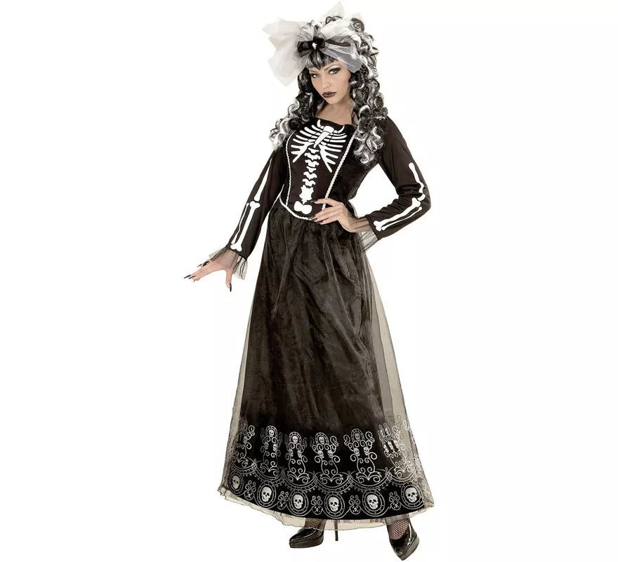 Disfraz de Catrina Blanco y Negro para mujer