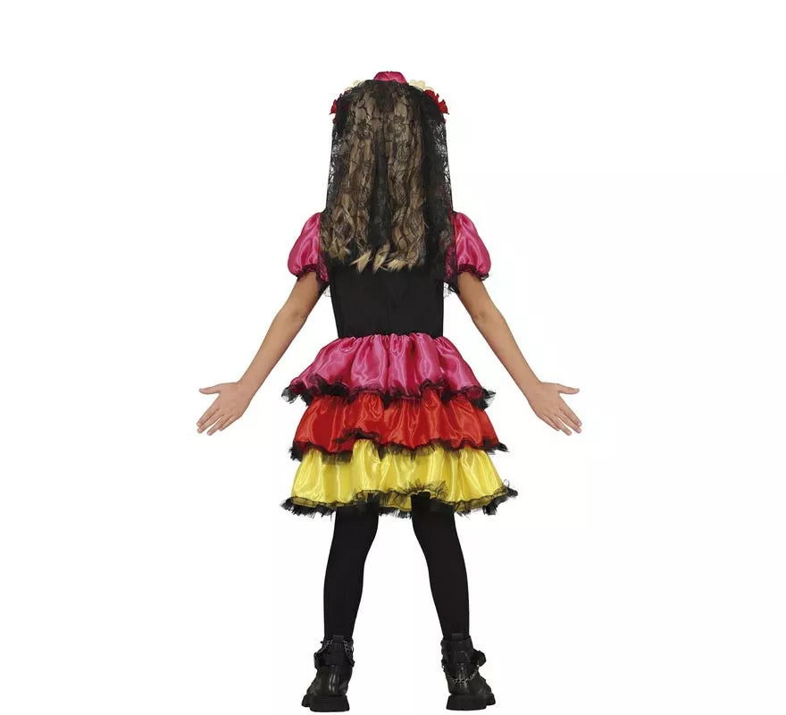 Translation missing: en.Disfraz de Catrina Colores para niña