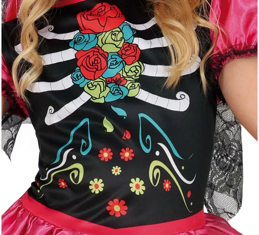Translation missing: en.Disfraz de Catrina Colores para niña