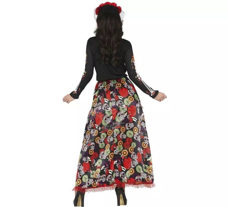 Translation missing: en.Disfraz de Catrina con vestido estampado para mujer