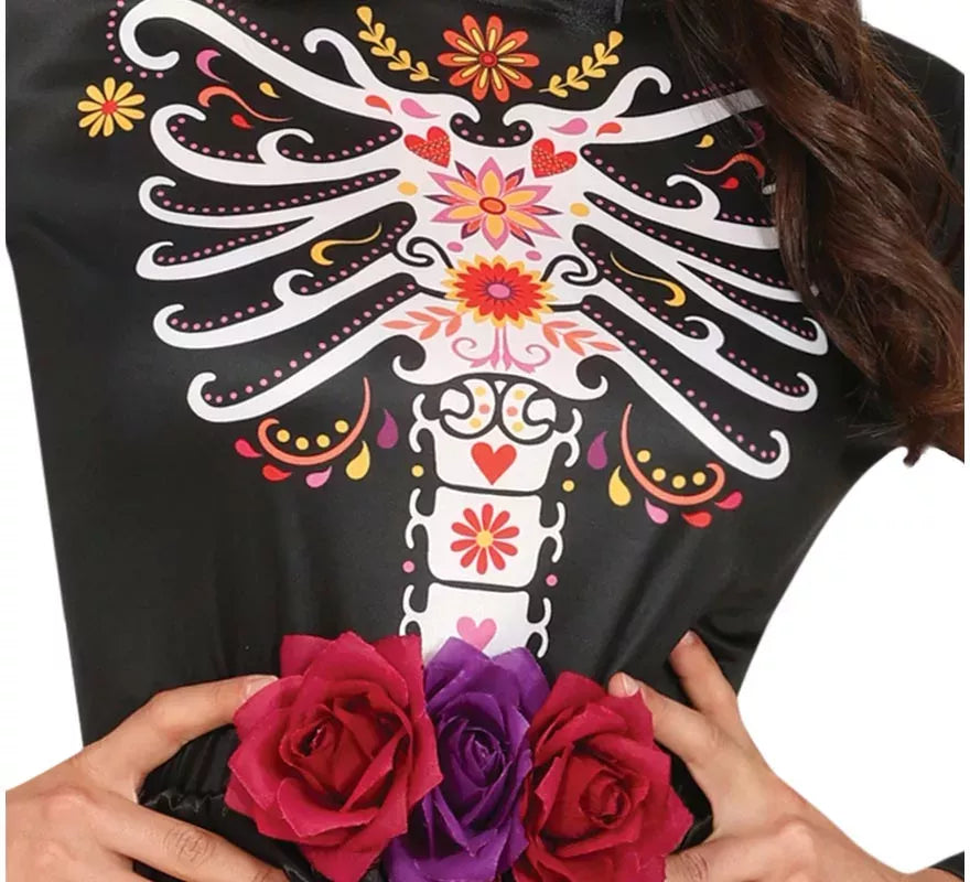 Translation missing: en.Disfraz de Catrina con vestido estampado para mujer
