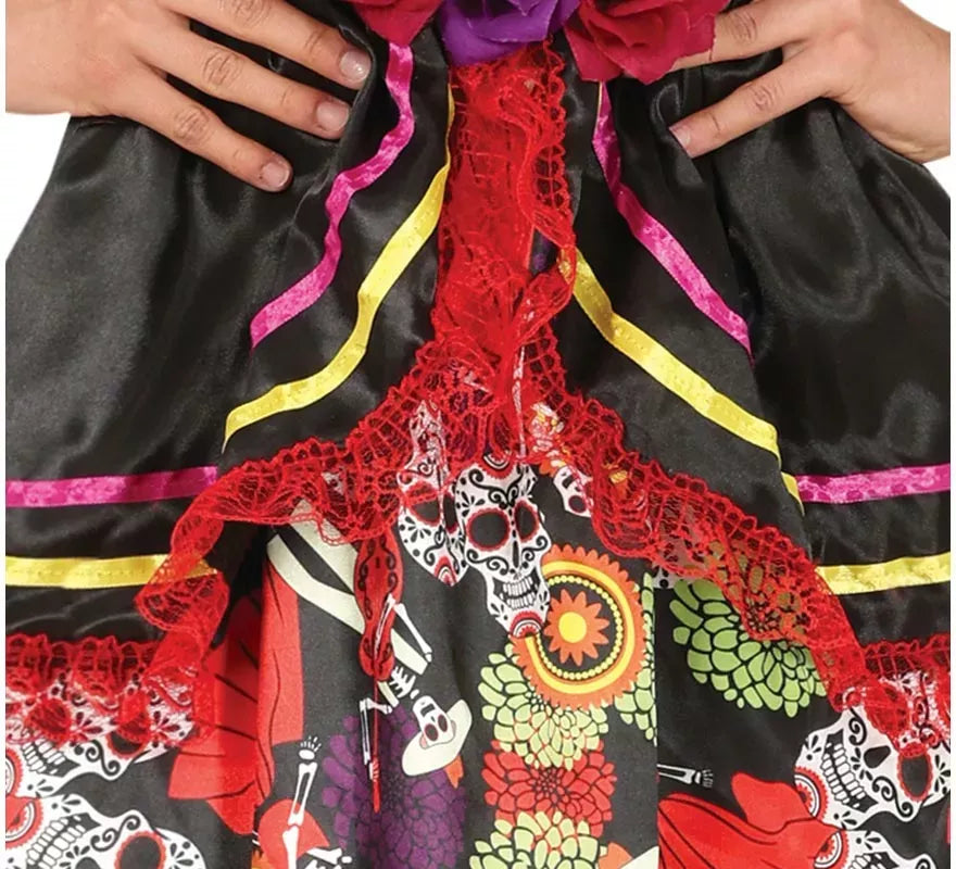 Translation missing: en.Disfraz de Catrina con vestido estampado para mujer