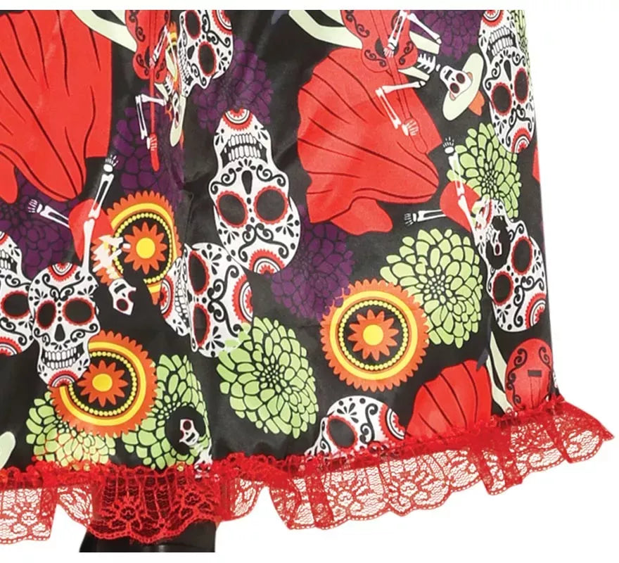 Translation missing: en.Disfraz de Catrina con vestido estampado para mujer
