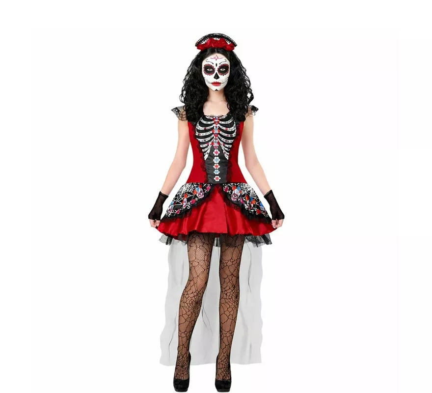 Translation missing: en.Disfraz de Catrina Día de Los Muertos con Velo para mujer