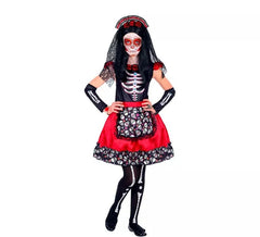 Day of the Dead Catrina Costume with Veil for Girls