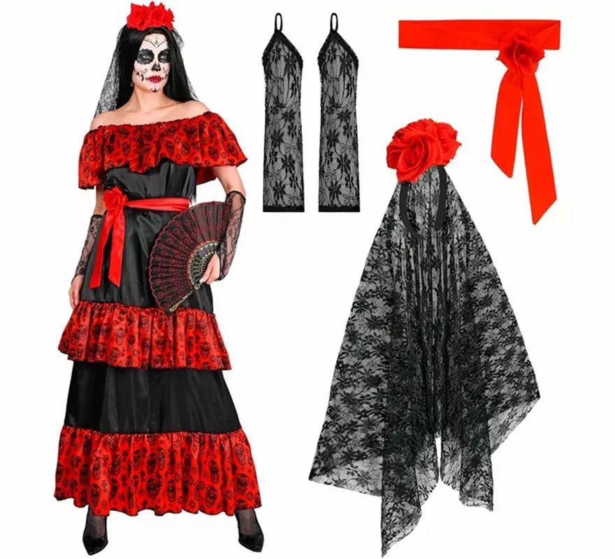 Disfraz de Catrina Día de Los Muertos para mujer