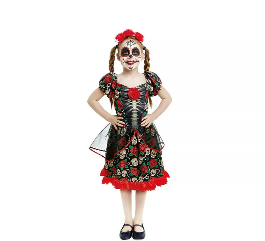 Disfraz de Catrina Día de los Muertos para niña