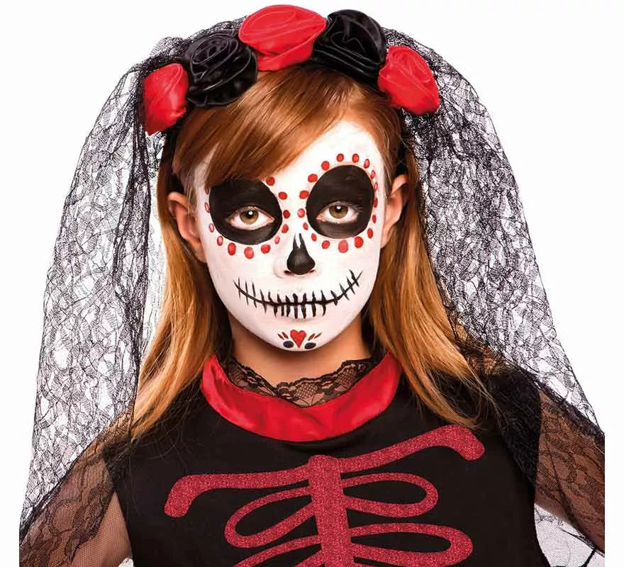 Disfraz de Catrina Roja para niña