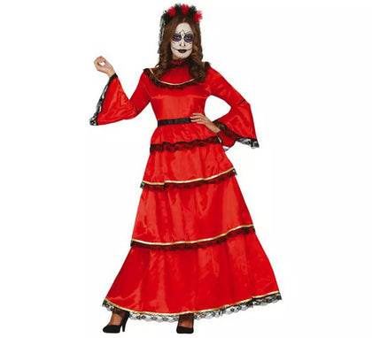 Disfraz de Catrina Rojo para mujer