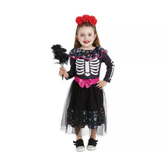 Pink Catrina costume with belt for baby and girl