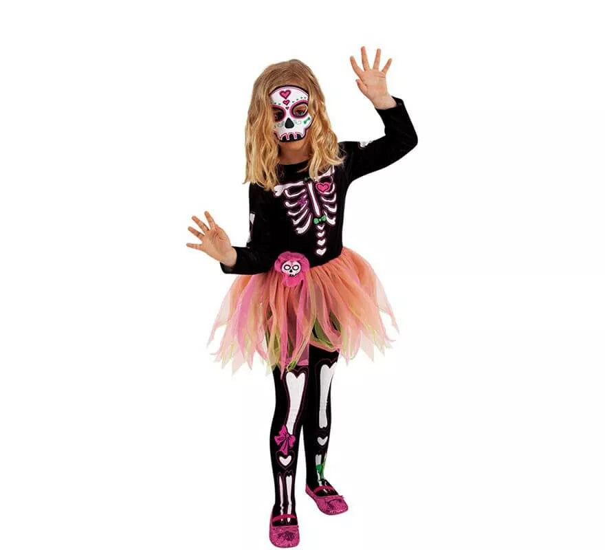 Disfraz de Catrina Rosa con Tutú para niña