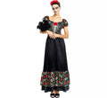 Disfraz de Catrina vestido largo negro para mujer