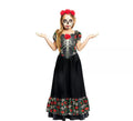 Disfraz de Catrina Vestido largo negro para niña