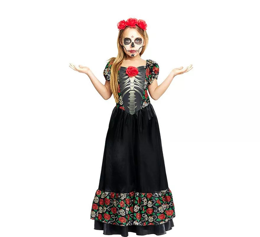 Translation missing: en.Disfraz de Catrina Vestido largo negro para niña