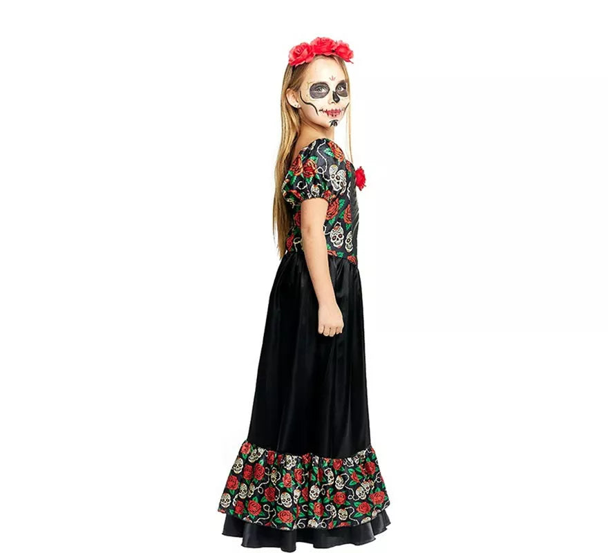Translation missing: en.Disfraz de Catrina Vestido largo negro para niña