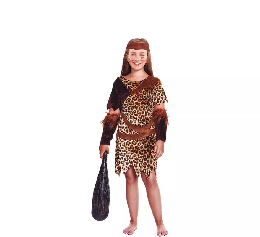 Disfraz de Cavernícola Animal Print para niña